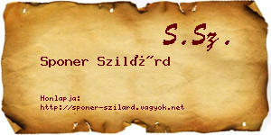 Sponer Szilárd névjegykártya