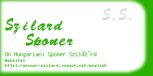 szilard sponer business card